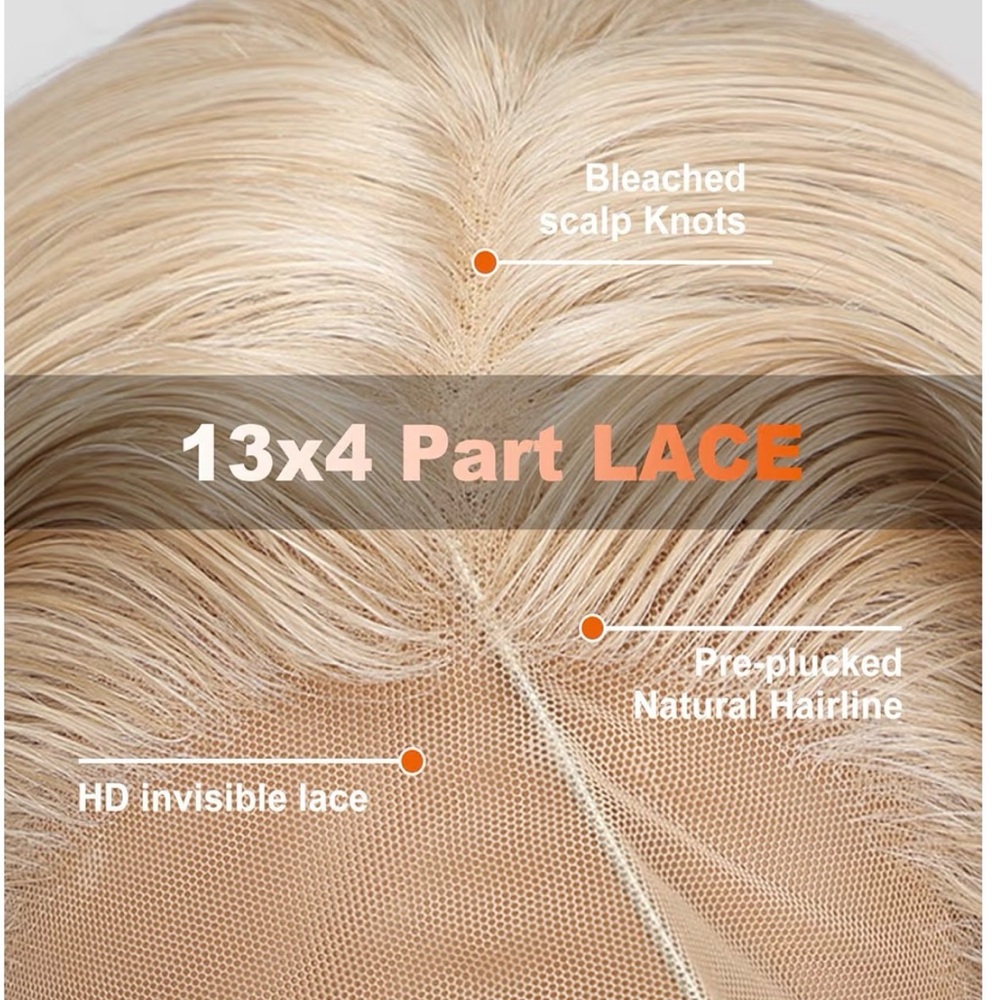 Blonde Synthetic Lace Front Wig,13x4 HD Lace Layered Wave Glue-less 26IN - Picture 2 of 2